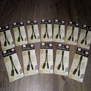 NWT: DAISO;#(12) CT. USB-TYPE C CONVERSION CABLE/ADAPTER w/ CHARGING PORT.